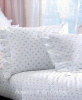 SEAPORT BLUE PETITE POSIES RUFFLED SHEET SET - QUEEN & KING